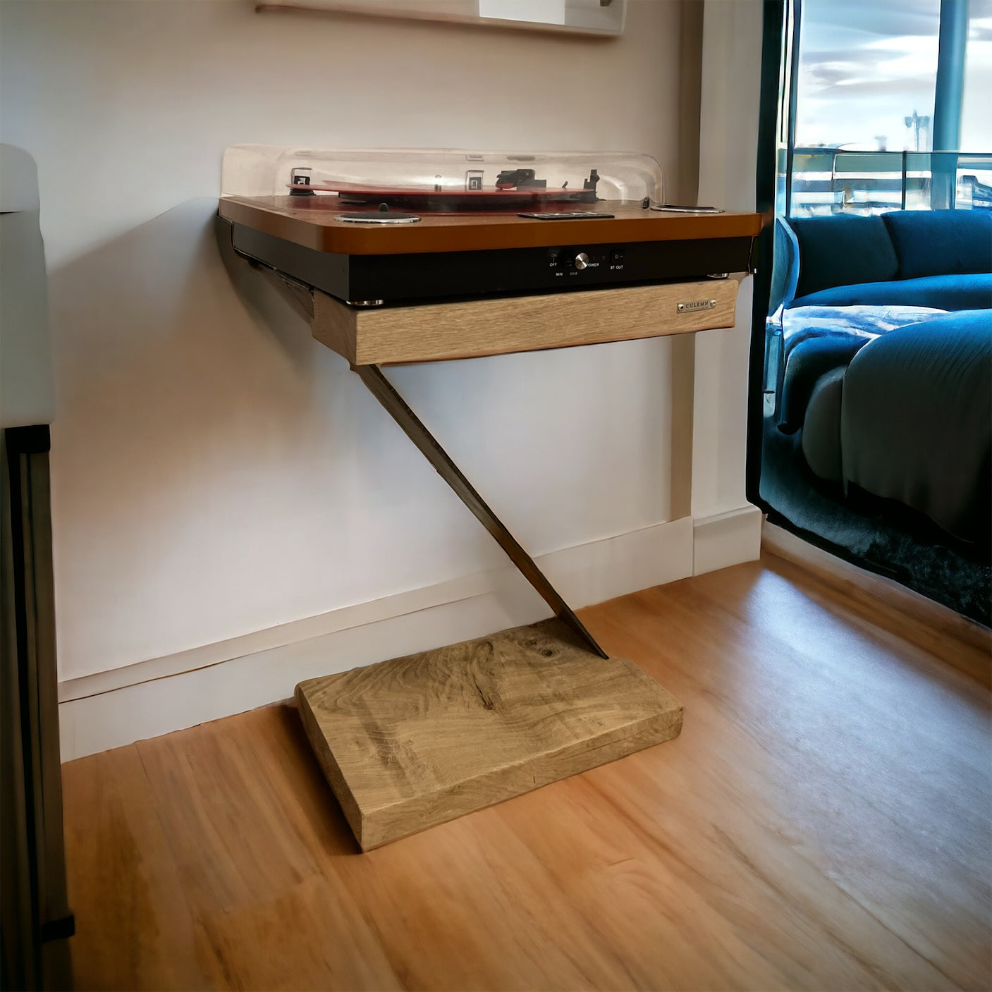 Wood and metal support for PickUp / Nightstand