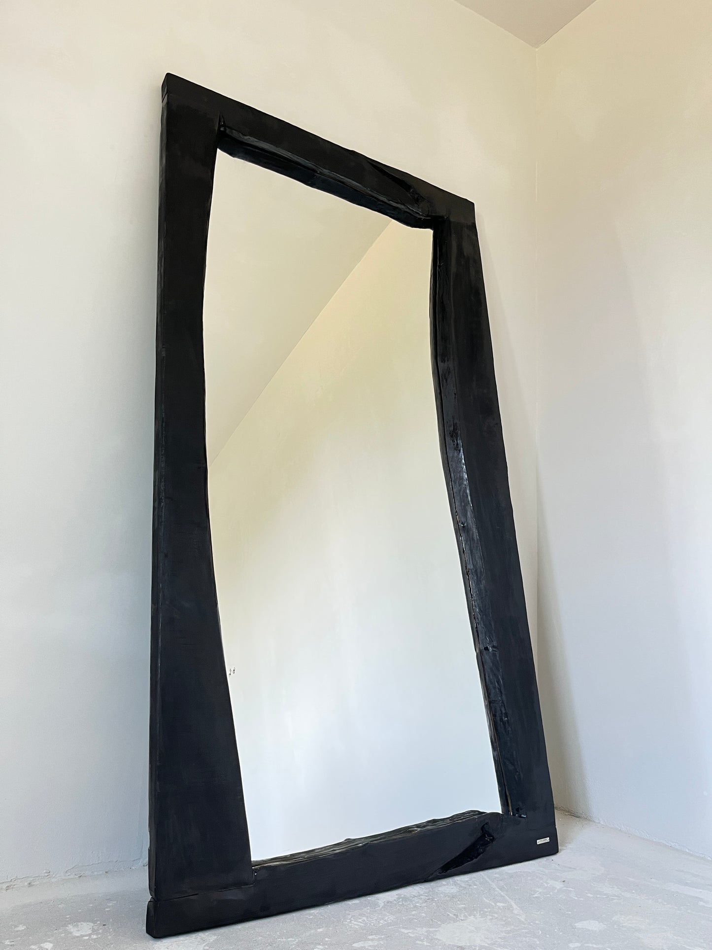 Mirror 4 natural burnt edges 2m x 1m BLACKY